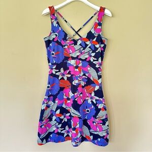 Title Nine Womens S Dress Floral Level Up Outdoor Exercise Purple Pickleball